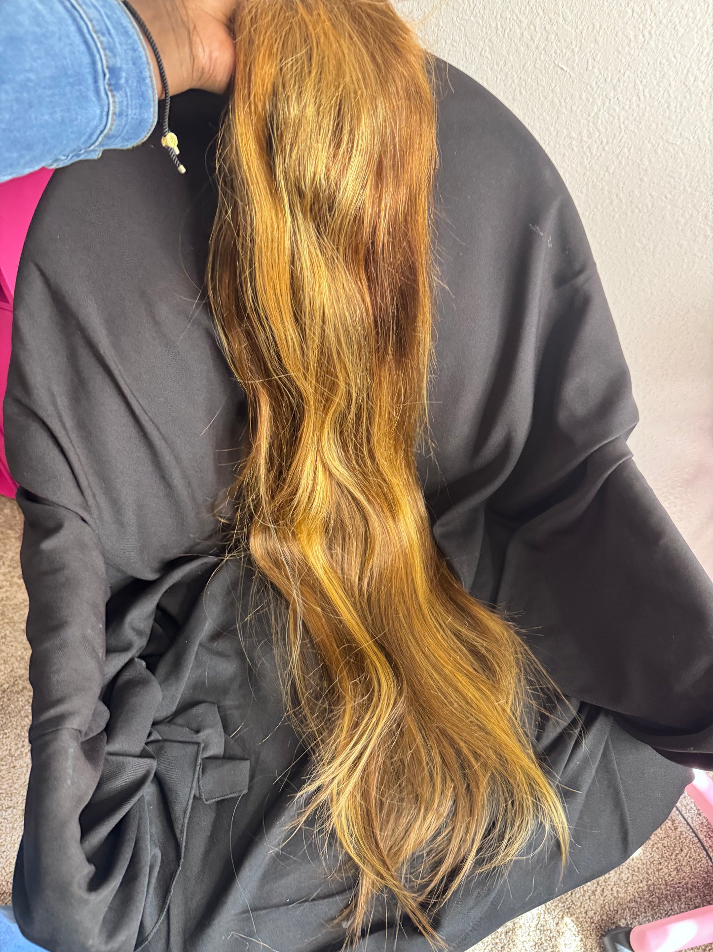 Wig Human hair Straight Piano color